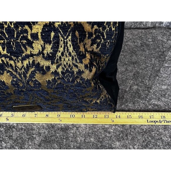 Nine West VTG America Bag Karen Elson Brocade Navy Gold Tapestry Purse Goth Boho - Picture 11 of 15